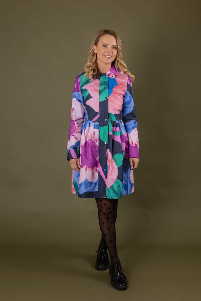 Big Painted Flower print raincoat by Colorfall Raincoats