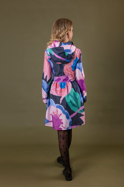 Big Painted Flower print raincoat by Colorfall Raincoats