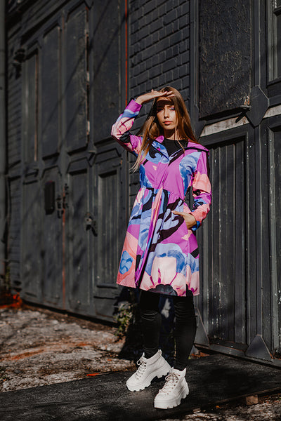 Softshell Raincoat / Flower print