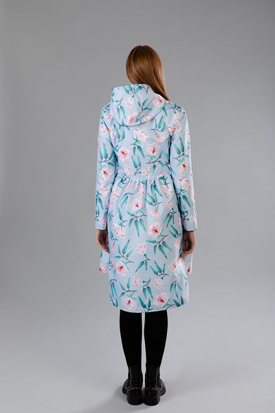 Light Blue raincoat with Flower print / Tale