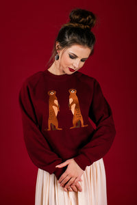 Bordo Sweater with Suricates embroidery