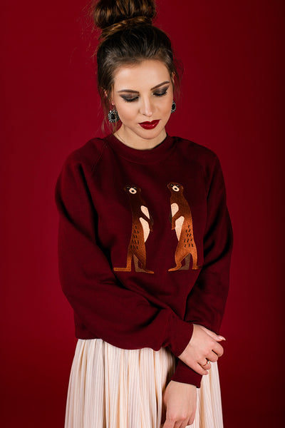 Bordo Sweater with Suricates embroidery