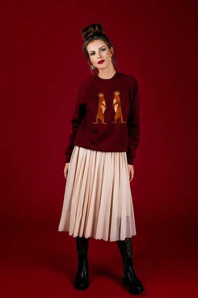 Bordo Sweater with Suricates embroidery