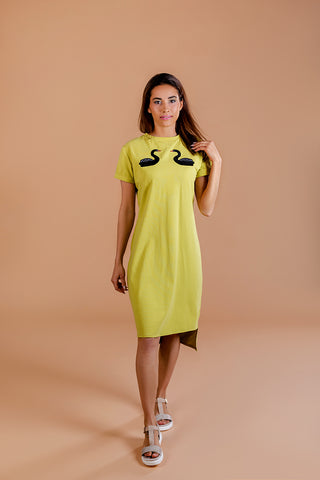 Green Dress with Swans / Tale