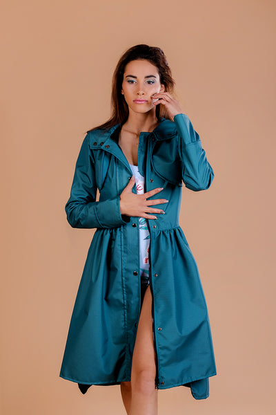 Gray - Green Sosftshell raincoat / Tale