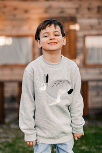 Light Gray Sweater with Bunnie embroidery / Kids