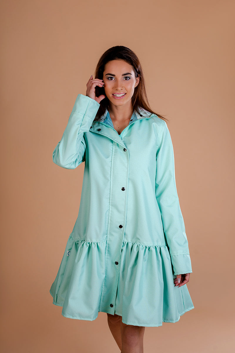 Mint Green raincoat / Trapeze