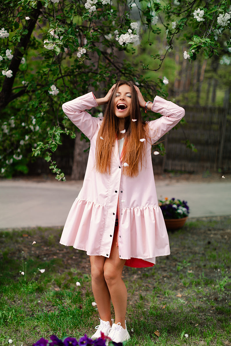 Light Pink raincoat / Trapeze