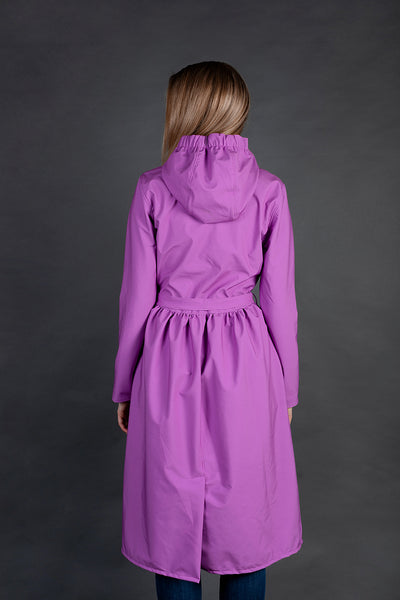 Purple-Pink Softshell Raincoat with belt / Long skirt