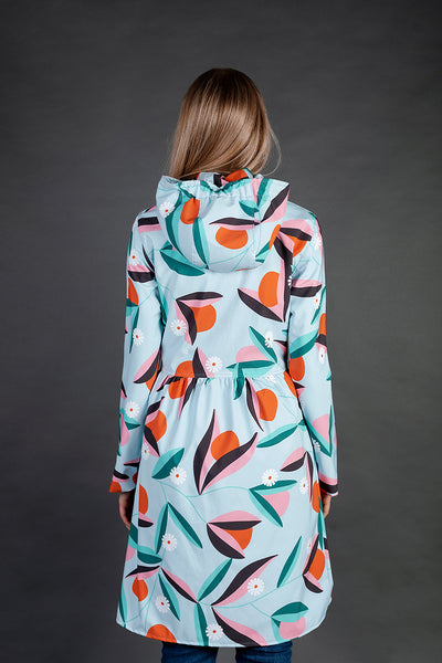 Softshell raincoat / Mint / Orange print