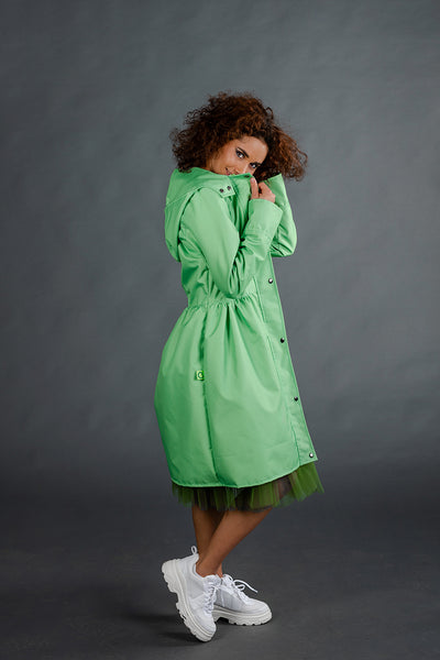 Light Green raincoat / Dress cut